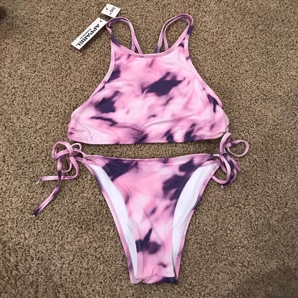 purple tie dye bikini